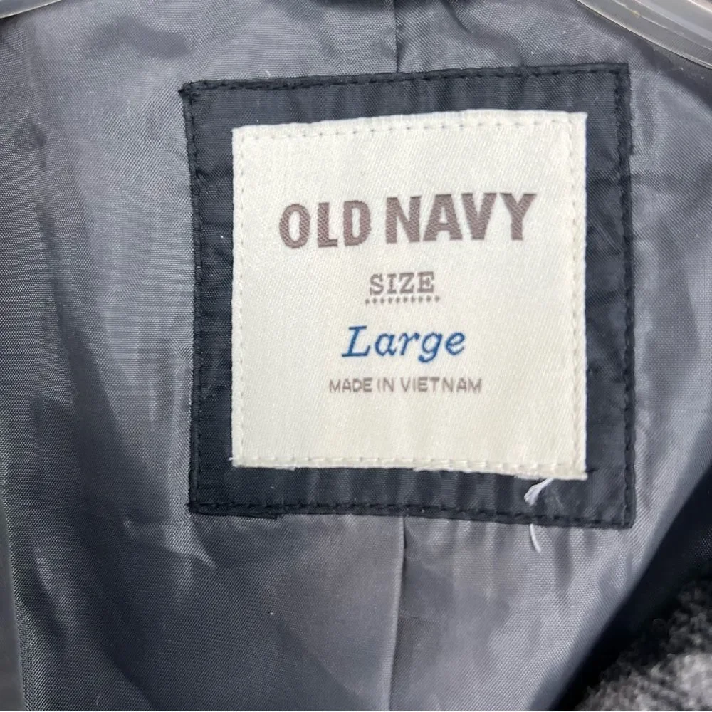 Old Navy Soft-Brushed Plaid Mid Length Peacoat Size L
